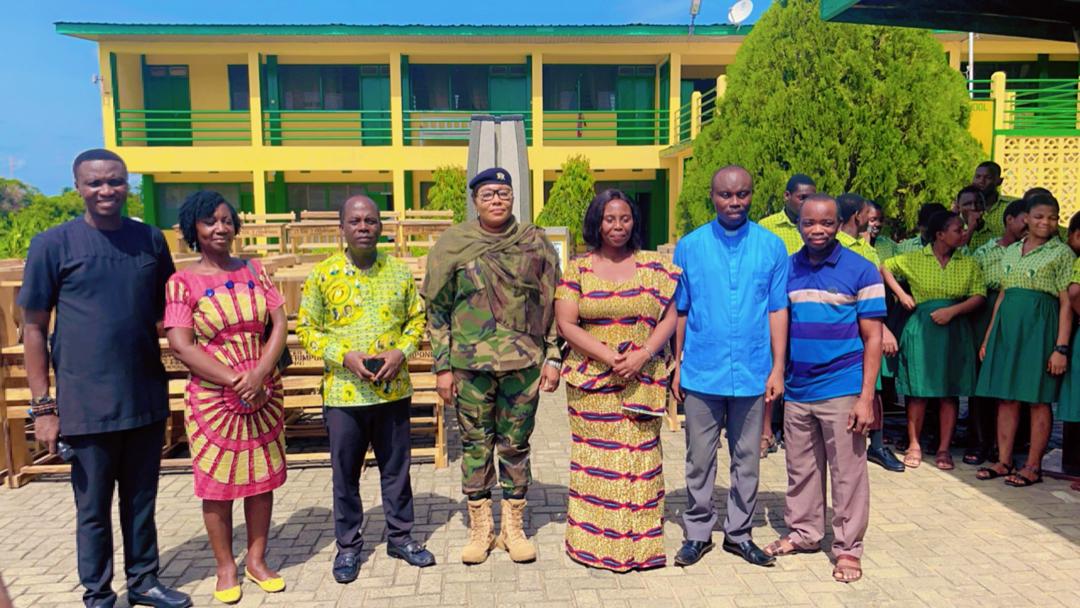 Lt Col Justina Frimpong Donates 100 Mono Desks to Alma Mater to Enhance Teaching and Learning